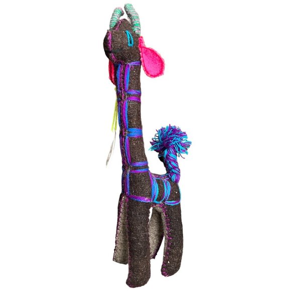 NWT! One-of-a-Kind Twoolies Handmade Wool Giraffe Retired 17" tall Vivid Plush